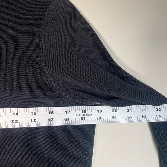 Per Se Womens Sz M Black Open Knit Long Cardigan Duster Sweater Boho Festival - Picture 9 of 16